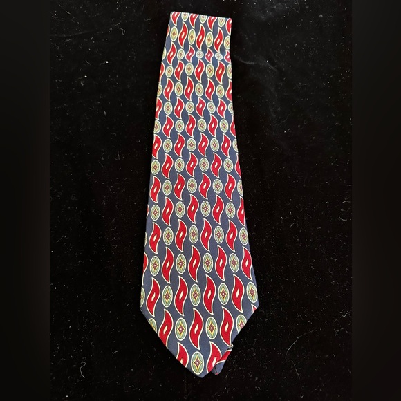 Jean de Lise Navy Blue Silk Tie - Picture 3 of 7